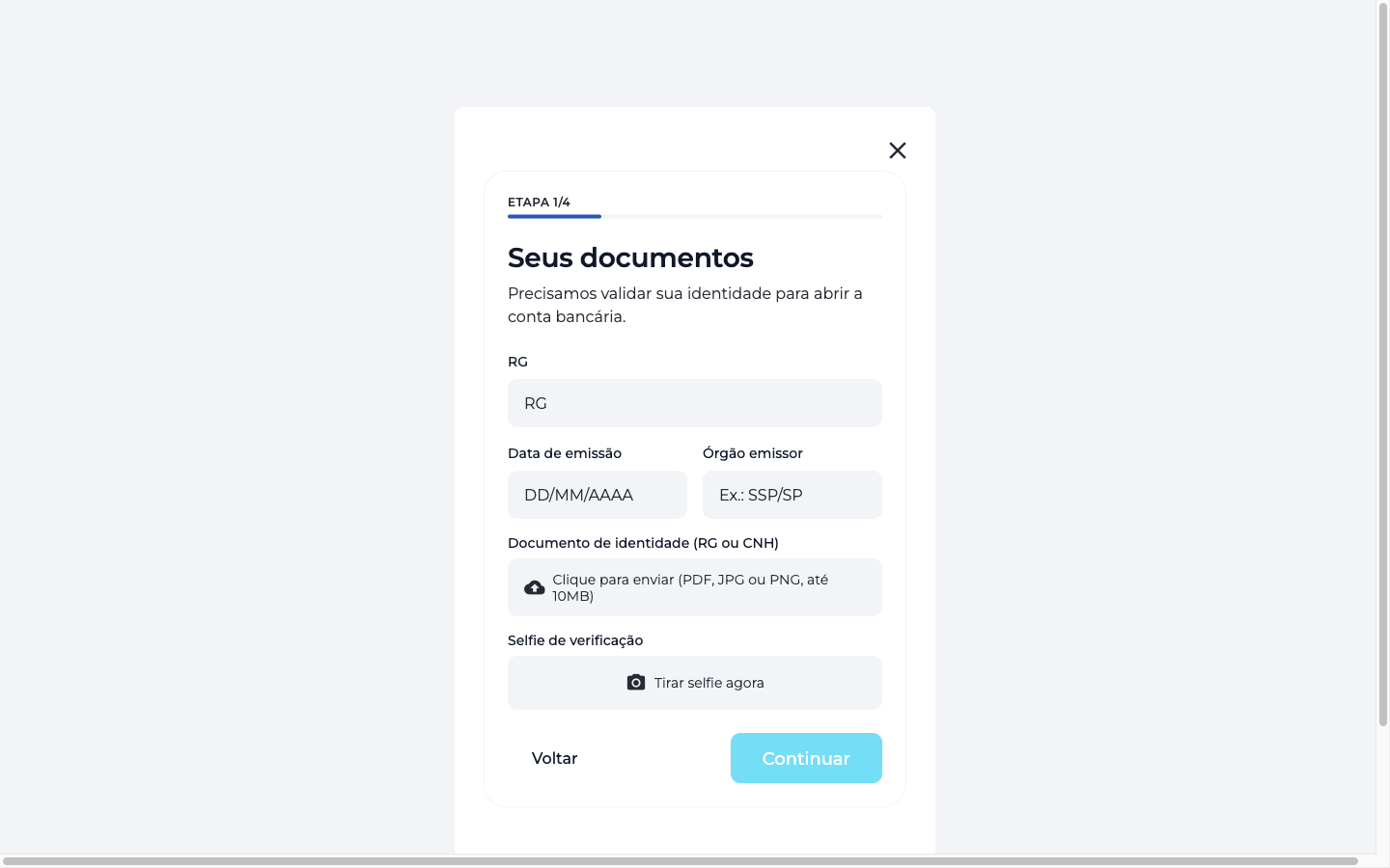 Etapa 1: envio de documentos