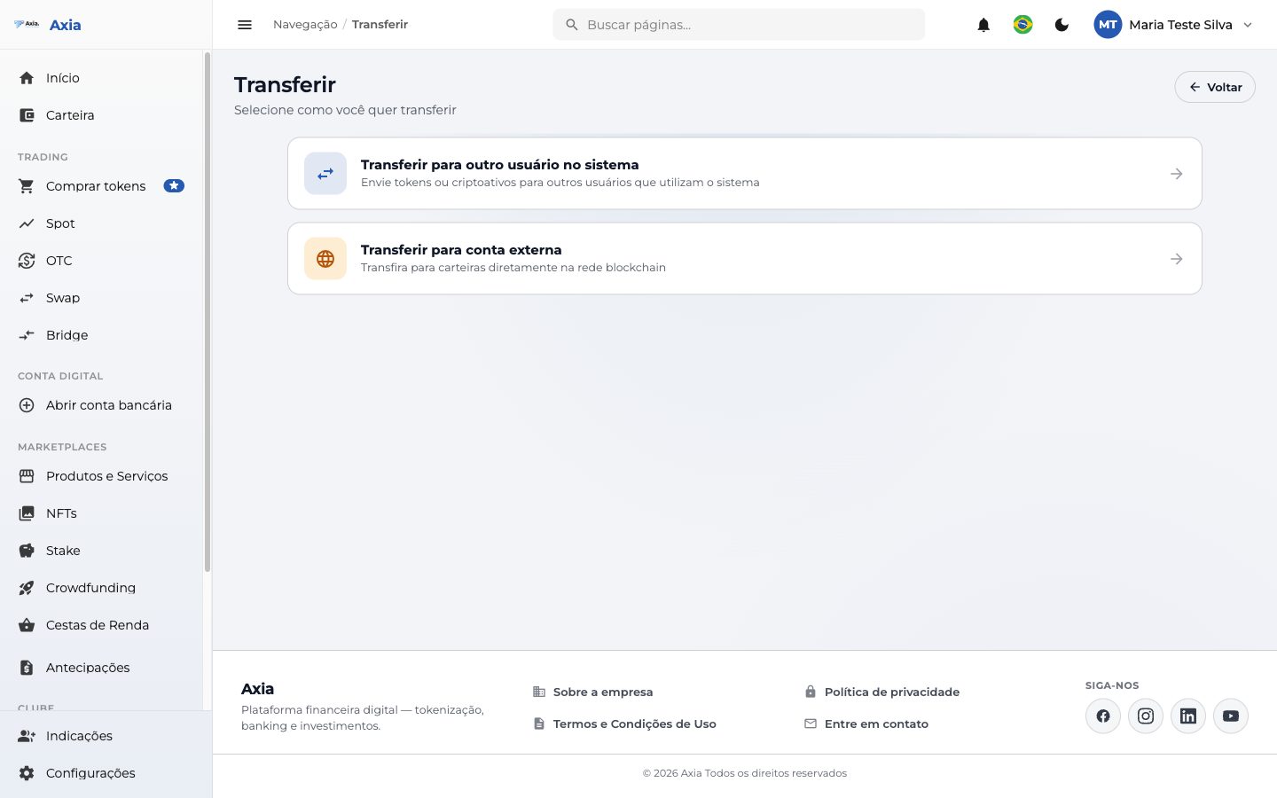 Tipos de transferência