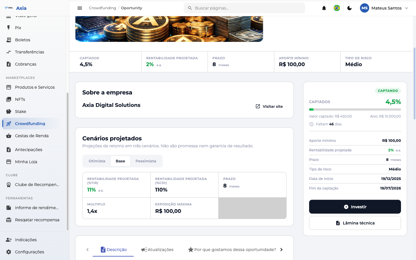 Sobre a empresa e cenários