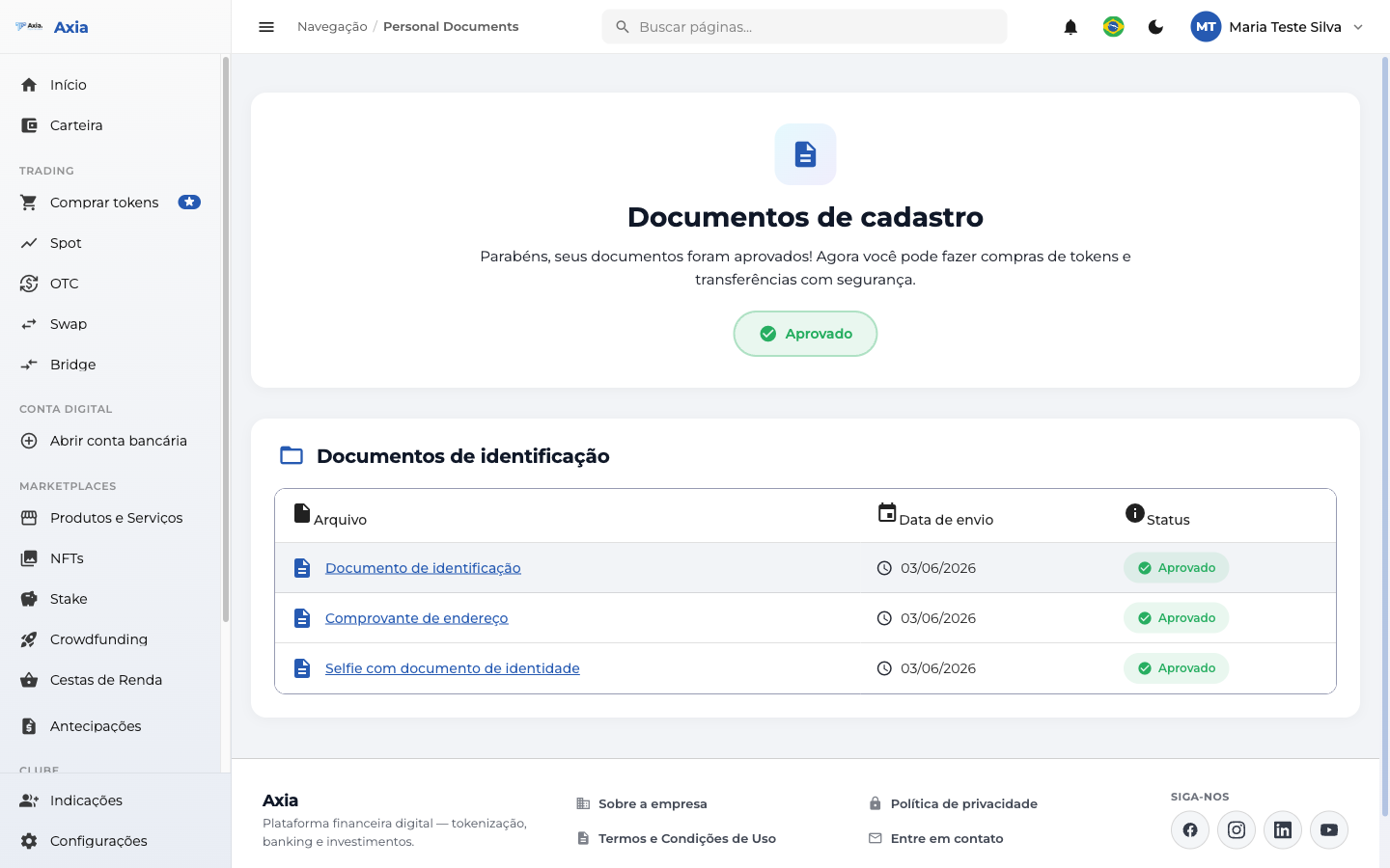Documentos aprovados