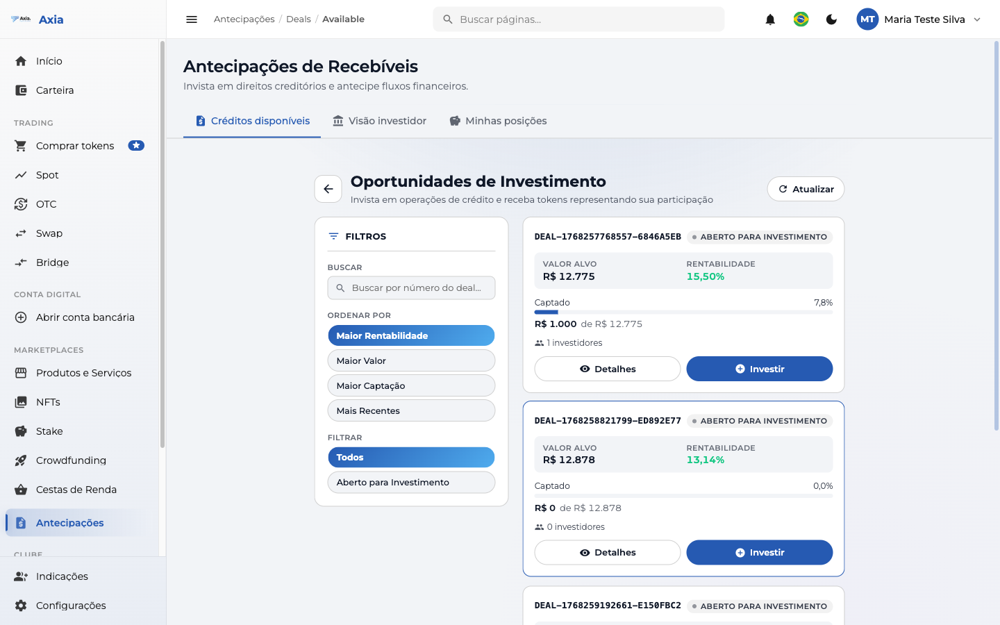 Antecipações de Recebíveis