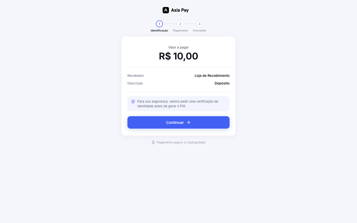O pagador abre o link e vê o valor a pagar